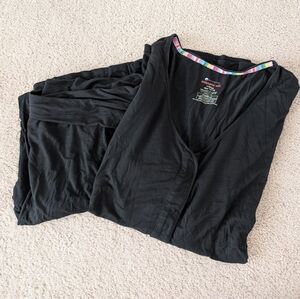 Magnetic Me Womens Pajama Set Long Sleeve Size XL 16/18 Black Modal Stretch